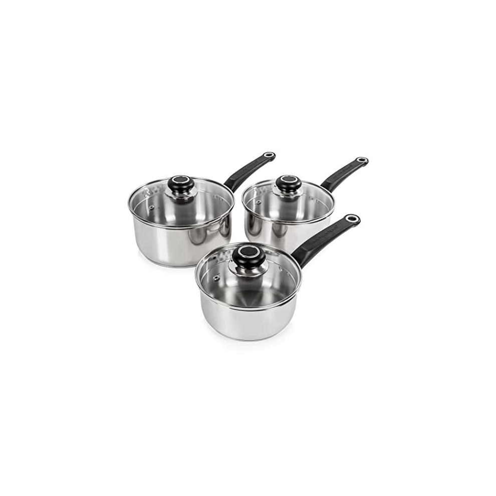 Morphy Richards 970003 Equip 3 Piece Pan Set-Stainless Steel, Set of 3