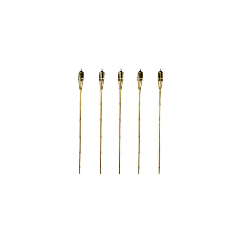 Partyrama.co.uk Natural Bamboo Torch 120Cm - Pack Of 5