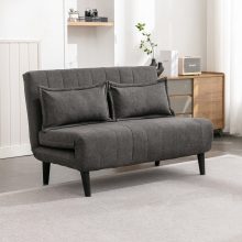 (2 Seater, Charcoal) HARPER 1 SEATER FOLDING CLIC CLAC FABRIC LIVING ROOM LOUNGE SOFA BED