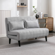 (2 Seater, Grey) HARPER 1 SEATER FOLDING CLIC CLAC FABRIC LIVING ROOM LOUNGE SOFA BED