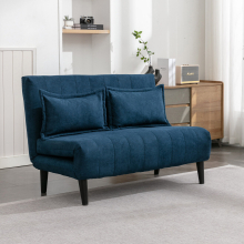 (2 Seater, Blue) HARPER 1 SEATER FOLDING CLIC CLAC FABRIC LIVING ROOM LOUNGE SOFA BED