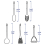 5PC Plastic Kitchen Tool Utensil Cutlery Set Cooking Spatula Spoon 7