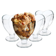 (Set of 4) Glass Dessert Bowl Sundae Ice Cream Glasses
