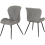 Seconique Quebec Wave Edge Dining Set 4 chairs Black Grain Grey Faux Leather 14