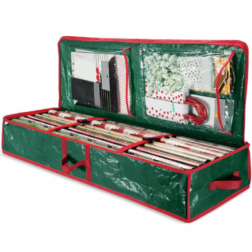 Christmas Wrapping Paper Storage Bag Holiday Decorations Gift Wrap Organizer