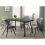 Seconique Quebec Wave Edge Dining Set 4 chairs Black Grain Grey Faux Leather 15