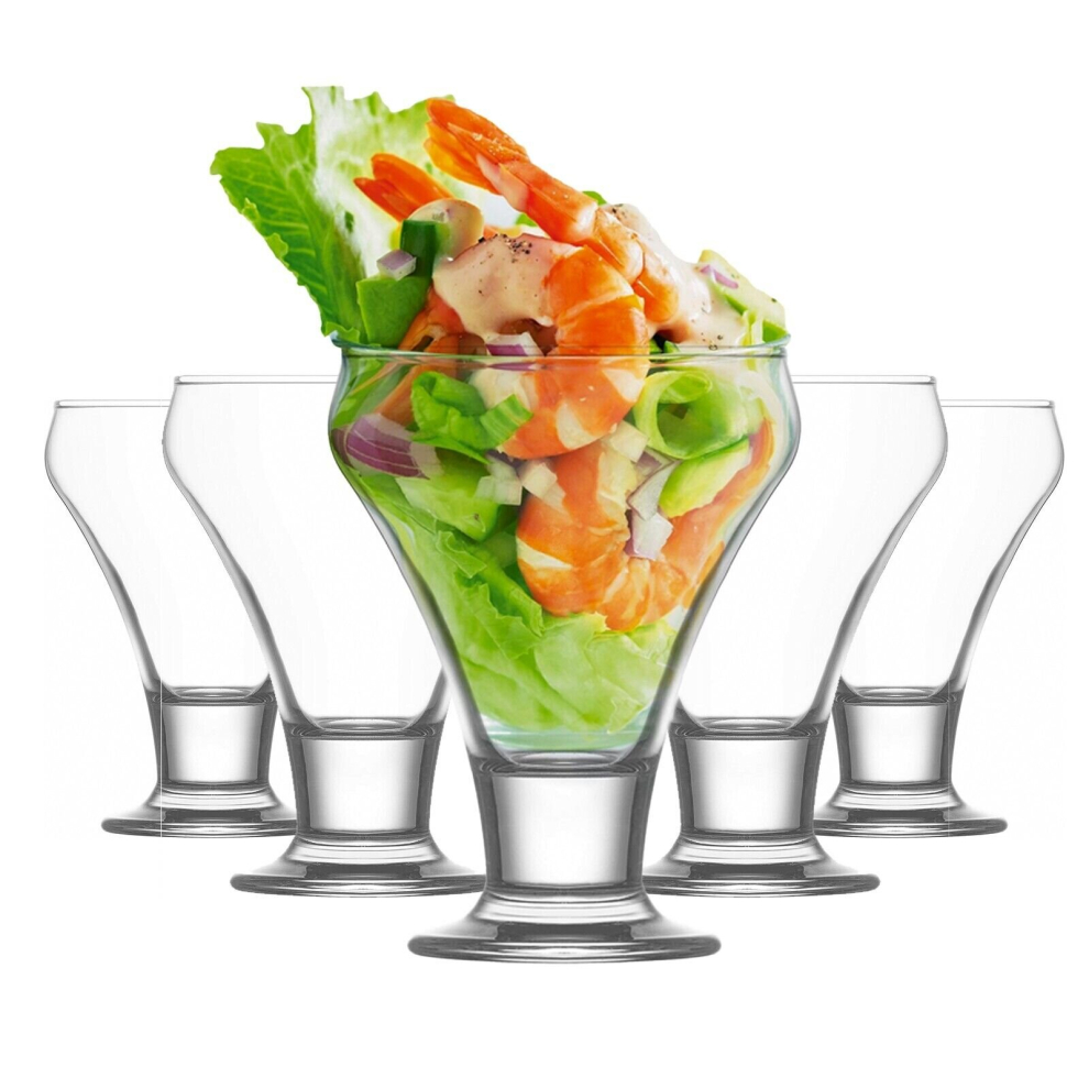 6 x Glass Prawn Cocktails Bowls Glasses Appetizer Starter Serving Tall