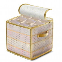 Christmas Ornament Organizer Decor Storage Box Bag Baubles Xmas Tree Decoration Balls Organiser Divider Container Zipper Handle