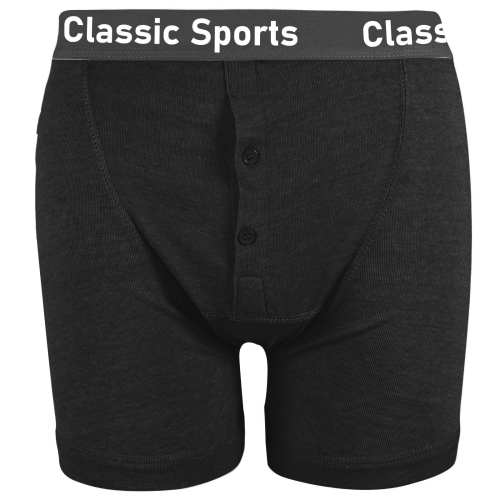 (M - 6 Pack Assorted) 6Pair Mens Boxer Shorts Plain Button Fly Underwear 2