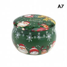 Christmas Aromatherapy Candle Jar Candy Scented Tinplate Drum Shaped Metal Tin Can Ornament Party Candy Jar