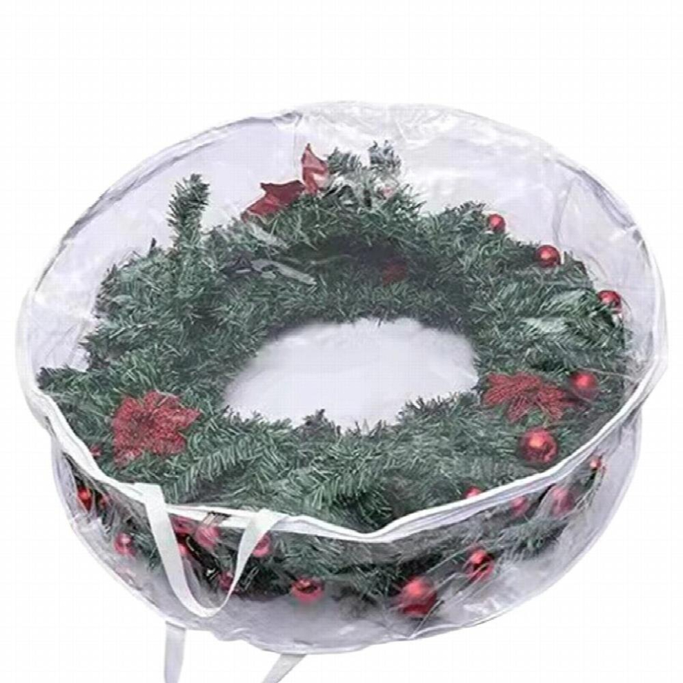 Transparent Christmas Wreath Storage Bag Foldable Xmas Tree Bag Garland Container with Handle for Home Storing Tools-image-OPC-PCYQS5S-NEW