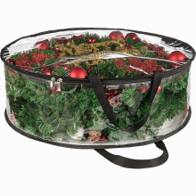 Christmas Wreath Storage Bag Xmas Tree Bag PVC Xmas Decoration Wreath Storage Bag For Storing Christmas Garland Organizer