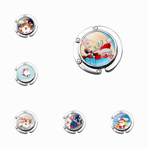 Gift Creative Cartoon Foldable Purse Hook for Womens Table Handbag Storage Folding Decor Table Hook Christmas Year 1