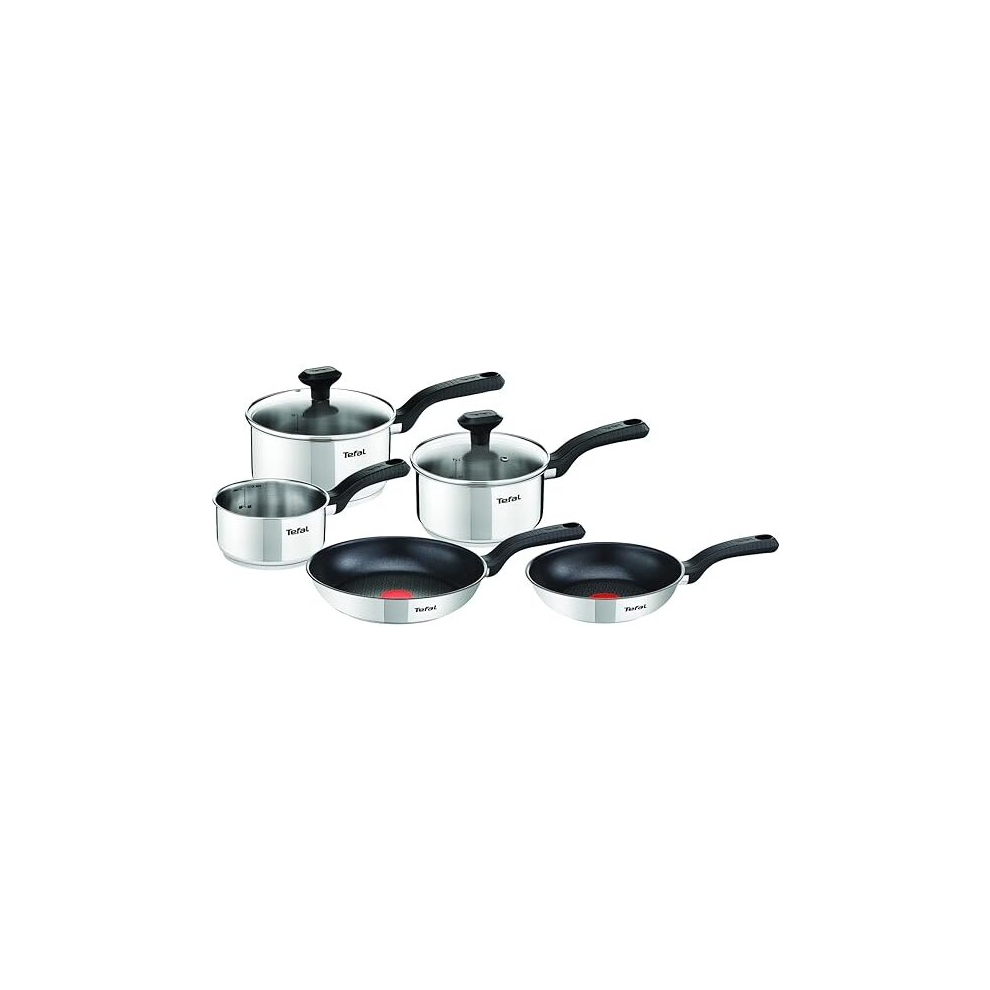 Tefal 5 Piece, Comfort Max, Stainless Steel, Pots and Pans, Induction Set, Silver