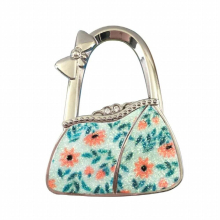 1PC Retro Flower Leaf Bag shape Foldable Purse Hook Table Handbag Storage Women Folding Table Hook Party Christmas Gift
