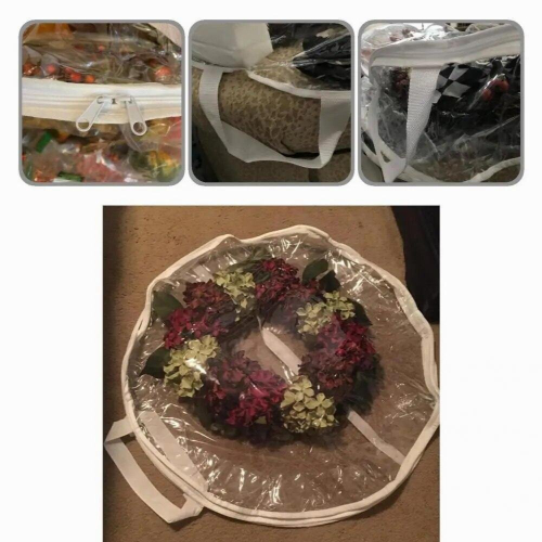 Useful Christmas Wreath Storage Pouch Wreath Container PVC Practical 1
