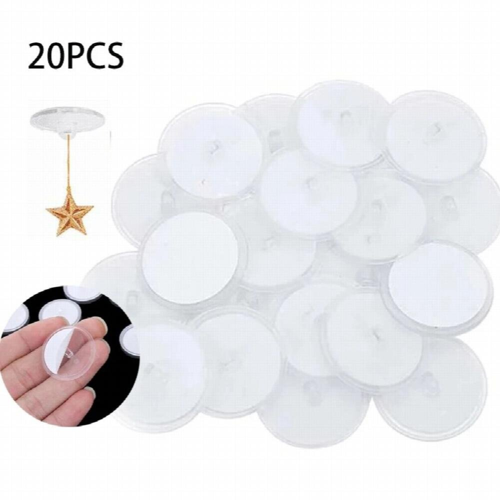 20Pcs Self-Adhesive Small Disc Hook Ceiling Transparent Strong Hook Christmas Seamless Hanging Flag Hooks Household Products 885677547894