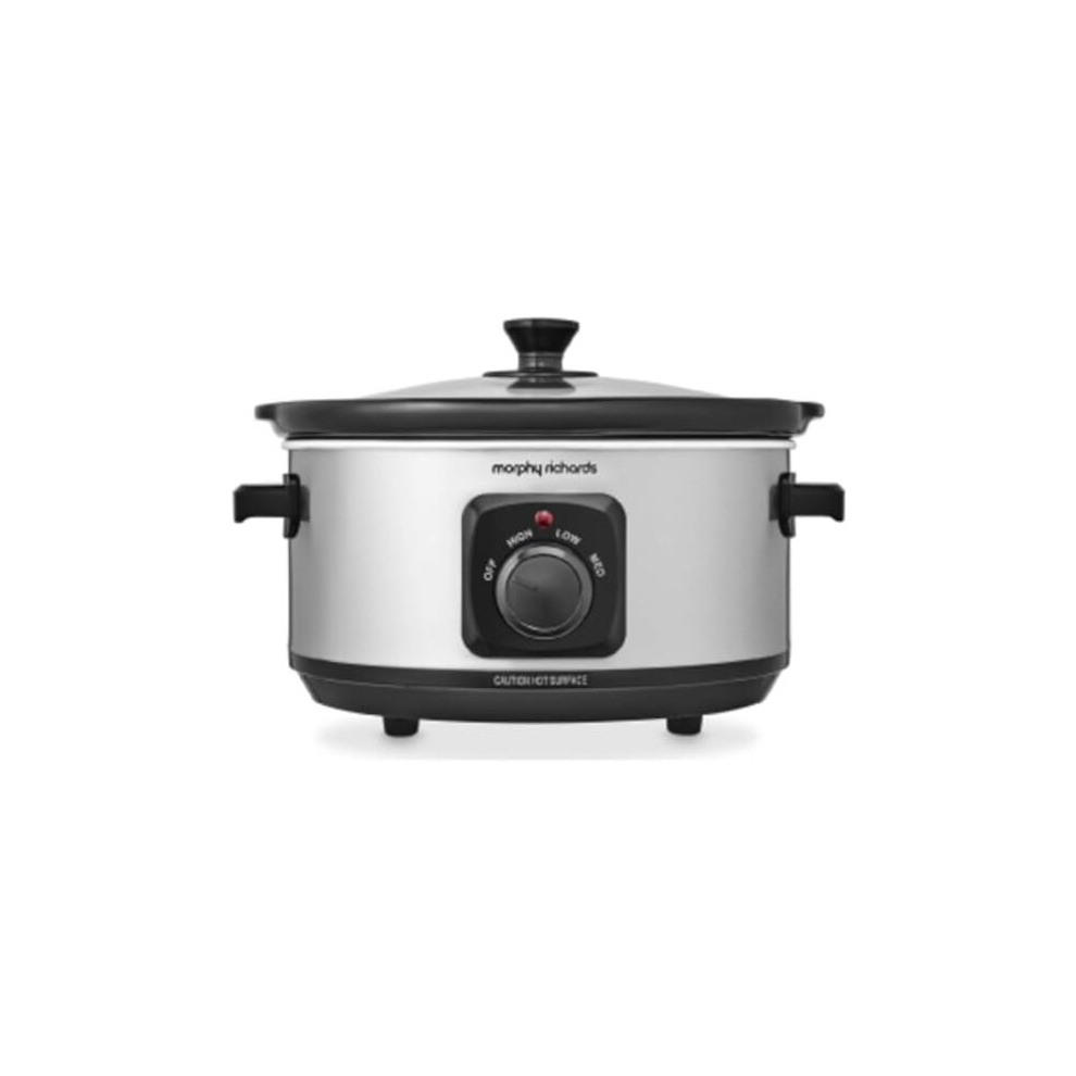 Morphy Richards 3.5L Stainless Steel Slow Cooker, 3 Heat Settings, One Pot Solution, Dishwasher Safe Ceramic Pot, 460017