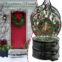 2Pcs 24/30inch Wreath Storage Bag PVC Transparent Christmas Wreath Storage Container Dual Zip Large Capacity Wreath Storage