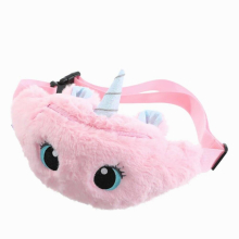 Children Fanny Pack Girl Waist Bag Unicorn Plush Toy Belt Gradient Travel Chest Bag Christmas Birthday Gift
