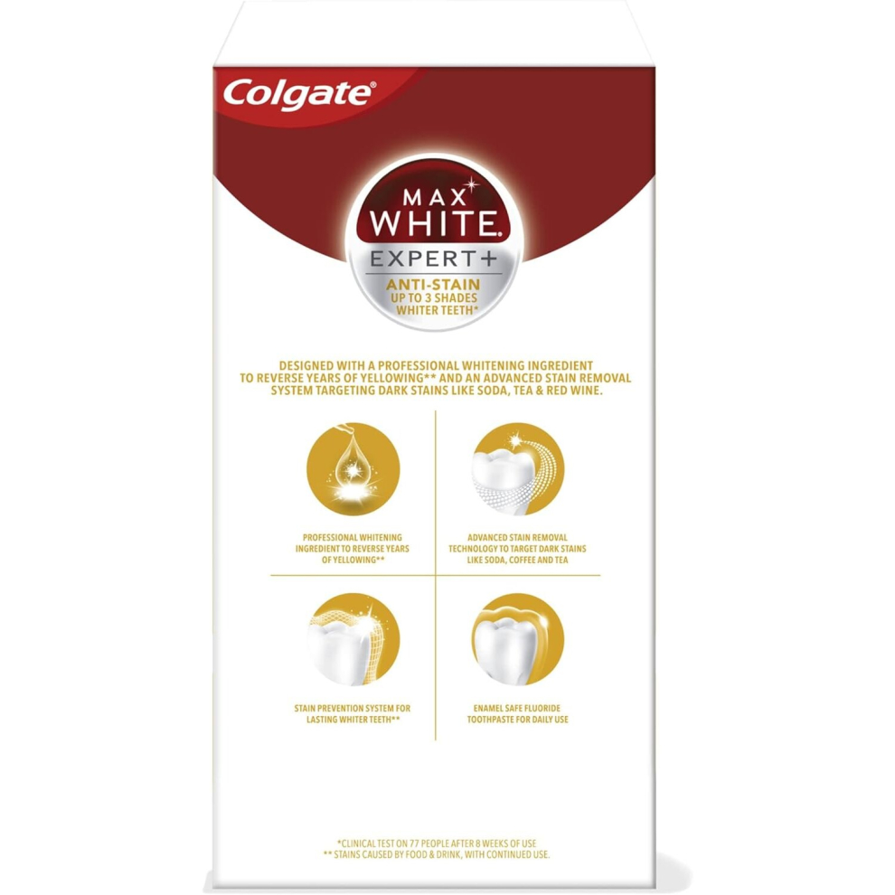 Colgate Max White Expert + Anti-Stain Toothpaste 75ml