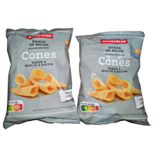 Chips Crispy Corn Snacks Cones Cheese and Bacon Flavor 2 x 100g