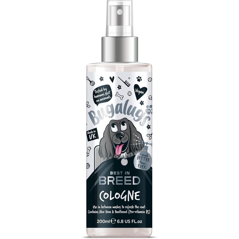 BUGALUGS Dog perfume Best in Breed dog deodorant spray with a Distinctive dog perfume spray fragrance, long lasting dog spray for smelly dogs.