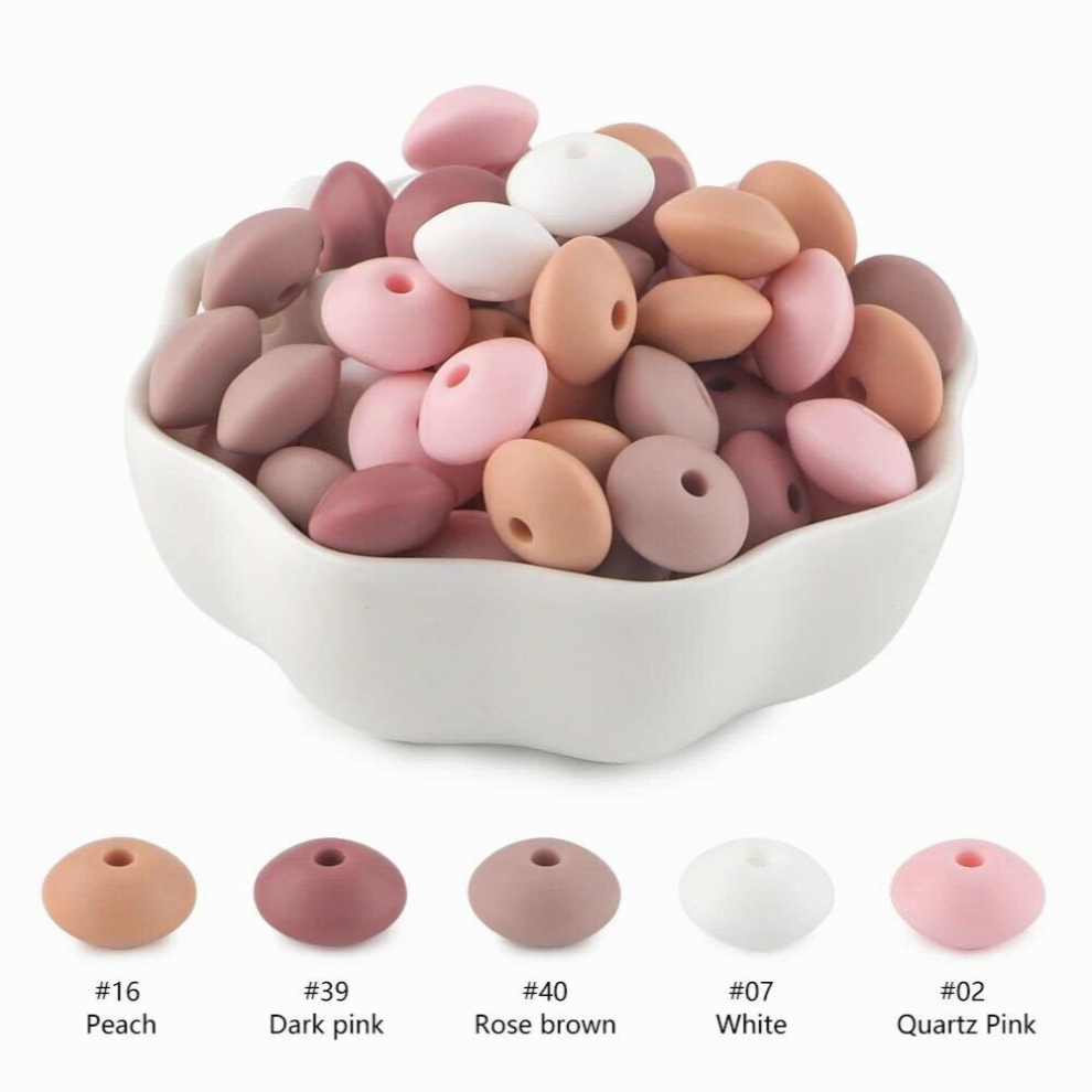 Sunrony 50/100pcs 12mm Silicone Lentil Beads For Jewelry Making Abacus Beads DIY Necklace Bracelets Jewelry Accessories-image-OPC-PCYRFNC-NEW
