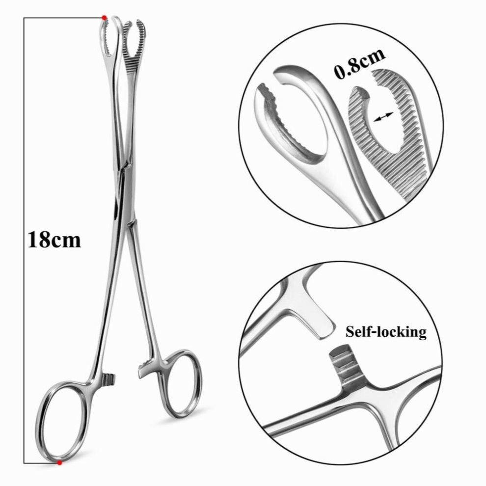 Women's Multicoloured Body Piercing Needle Pipe Clamp Forceps Tweezers Open Close Ring Ball Plier Lip Belly Septum Surgical Steel Professional Tools