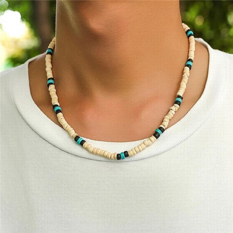 9 Styles Mens Summer Beach Wooden Beaded Surfer Necklace Geometric Tribal Ethnic Chain Steampunk Male Jewelry