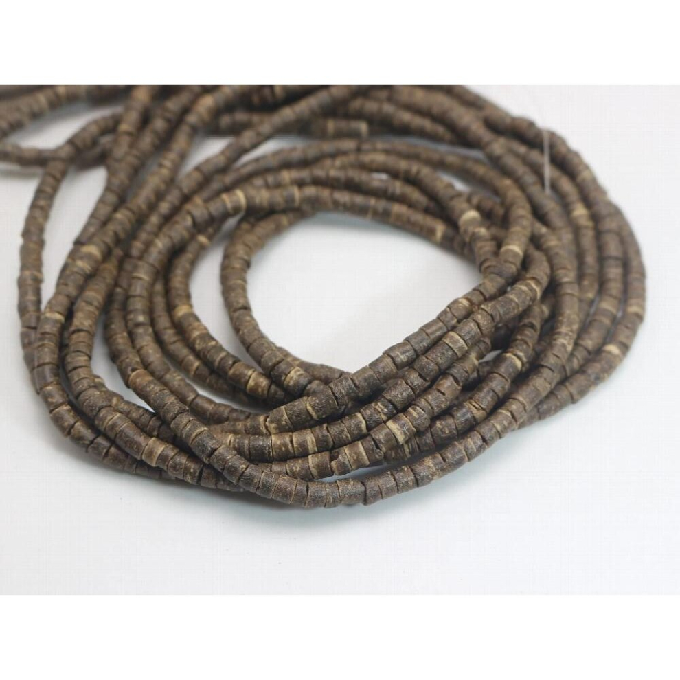 5 Strands of 22" Natural Coconut Tiny Column Heishi Beads 4mm Various Colour-image-OPC-PCYRFQQ-NEW