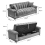 Living And Home 6ft Widths Grey Tufted Sleeper Sofa Bed 6
