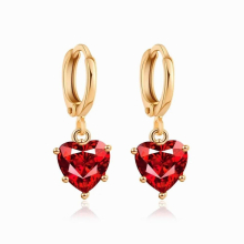 Heart Zircon Necklace Korea Ladies Love Earrings Set Personality Jewelry Accessories for Girl Weddings Party Gift