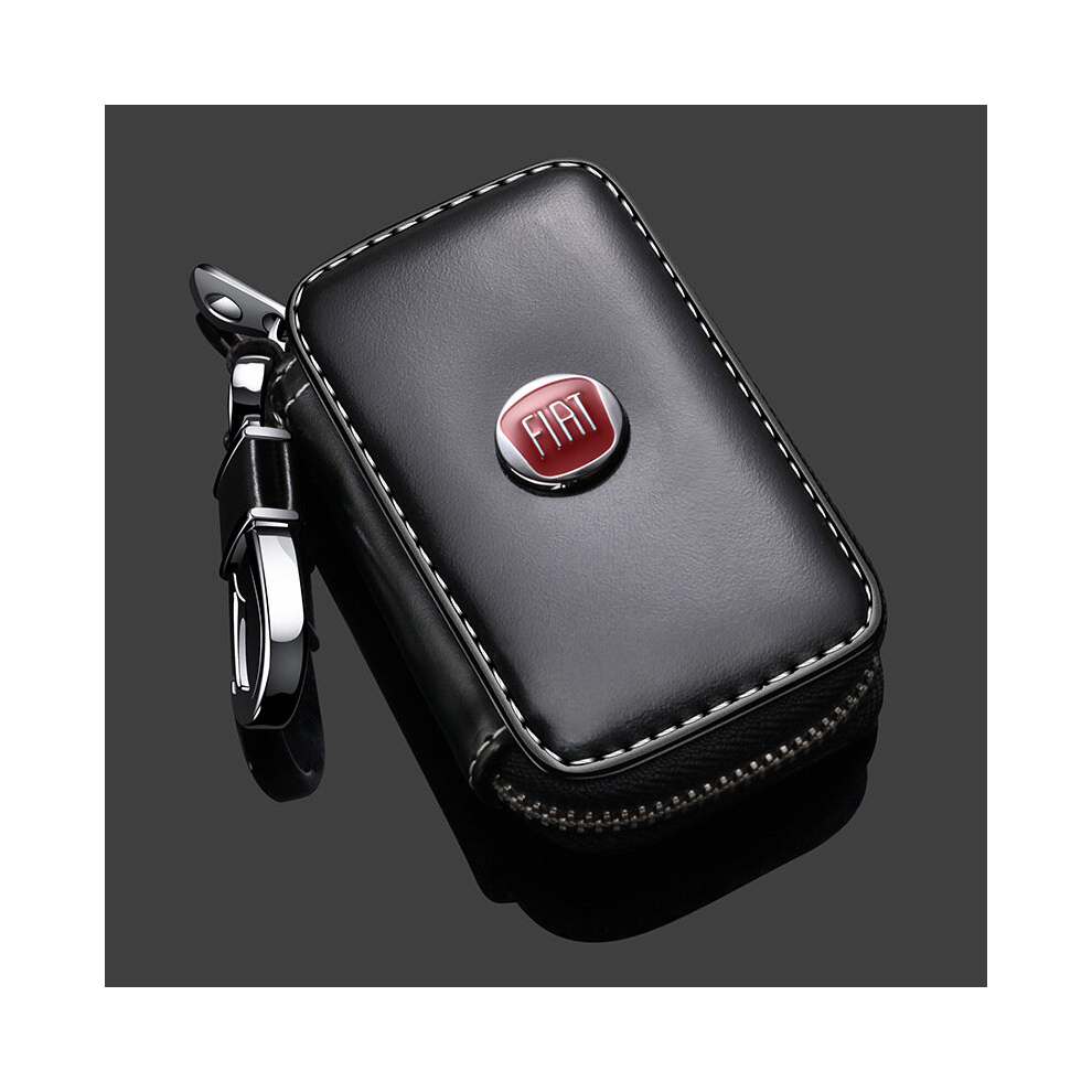 Photos - Remote control Leather Car Key Zipper Case Holder Remote Key Fob(FIAT)