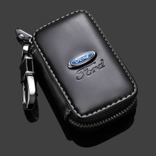 (FORD) Leather Car Key Zipper Case Holder Remote Key Fob