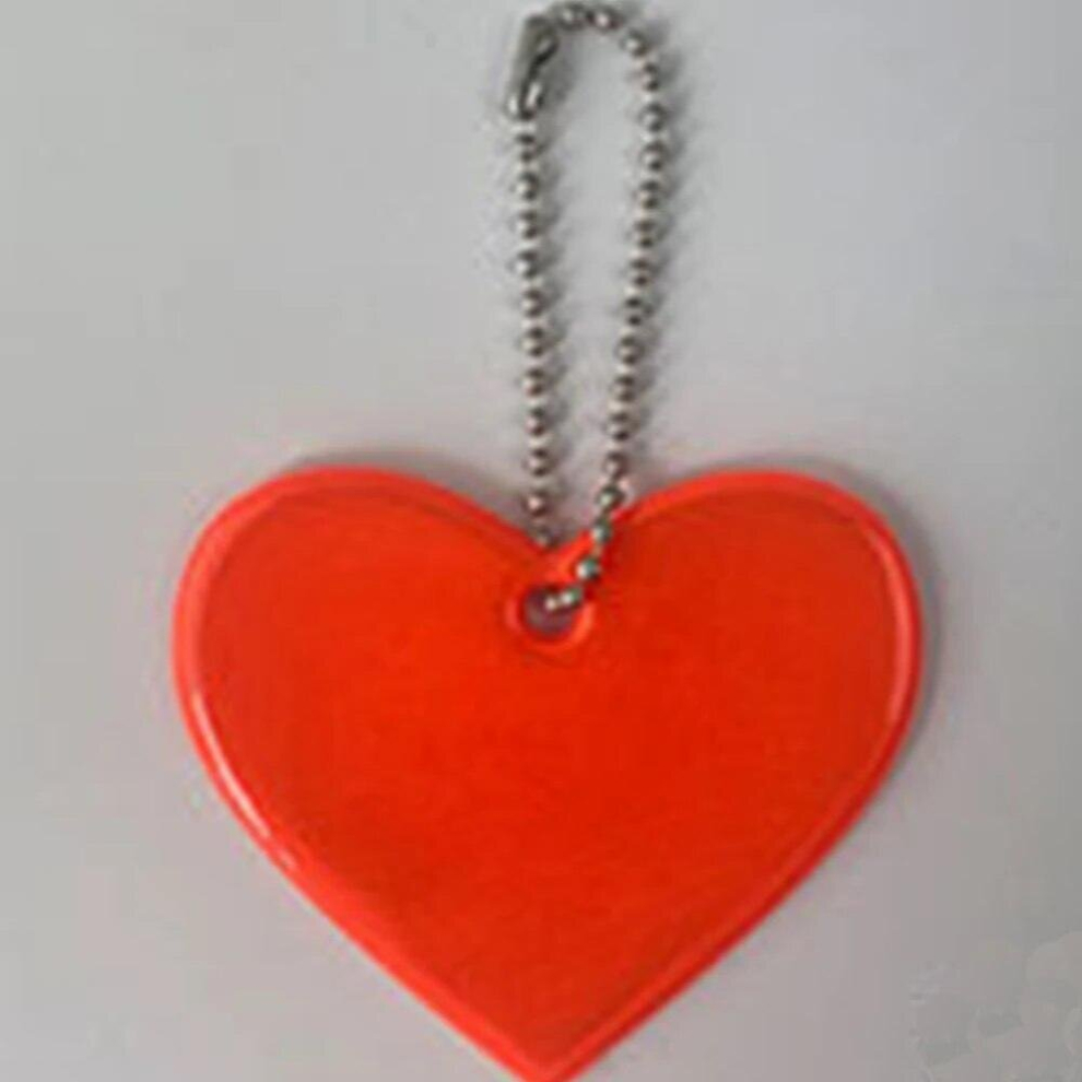 1Pc Child Safety Reflectors Keyrings Stylish Reflective Heart Backpacks Strollers Jackets Safe Reflector Key Chain Multicoloured