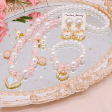 3Pcs /Set Love Butterfly Necklace Bracelet Earring Childrens Princess Jewelry For Girl Kids Charm Gift