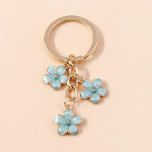 Enamel Keychain Colorful Sakura Flower Key Ring Sweet Key Chains for Women Girls Handbag Accessories DIY Jewelry