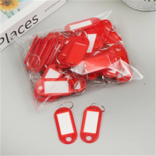 10pcs/Set Classic Tags Labels Key Chains Reusable Plastic Baggage Luggage Tags With Split Ring Label Window For Diy Name Number