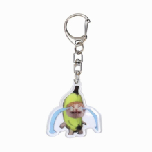 Creative Banana Cat Keychain Girl Students Funny Cry Happy Love Bread Cats Lanyard Small Pendant Phone Chain Jewelry