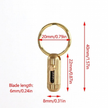 Mini Brass Pocket Key Chain Portable Utility Knifes Survival Keychain Pendant Retractable Express Unpacking Outdoor Tool