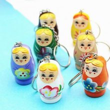 3Pcs Wood Flower Girl Painted Doll Matryoshka Keychain Bag Decor Pendant Keychain Bag Decor Pendant Keychain Bag Decor Pe