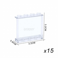 Marumine MOC 4215 Panel 1x4x3 Tablet Window 15PCS Construction Accessories DIY House Bricks Transparent Glass Parts 60581 87543