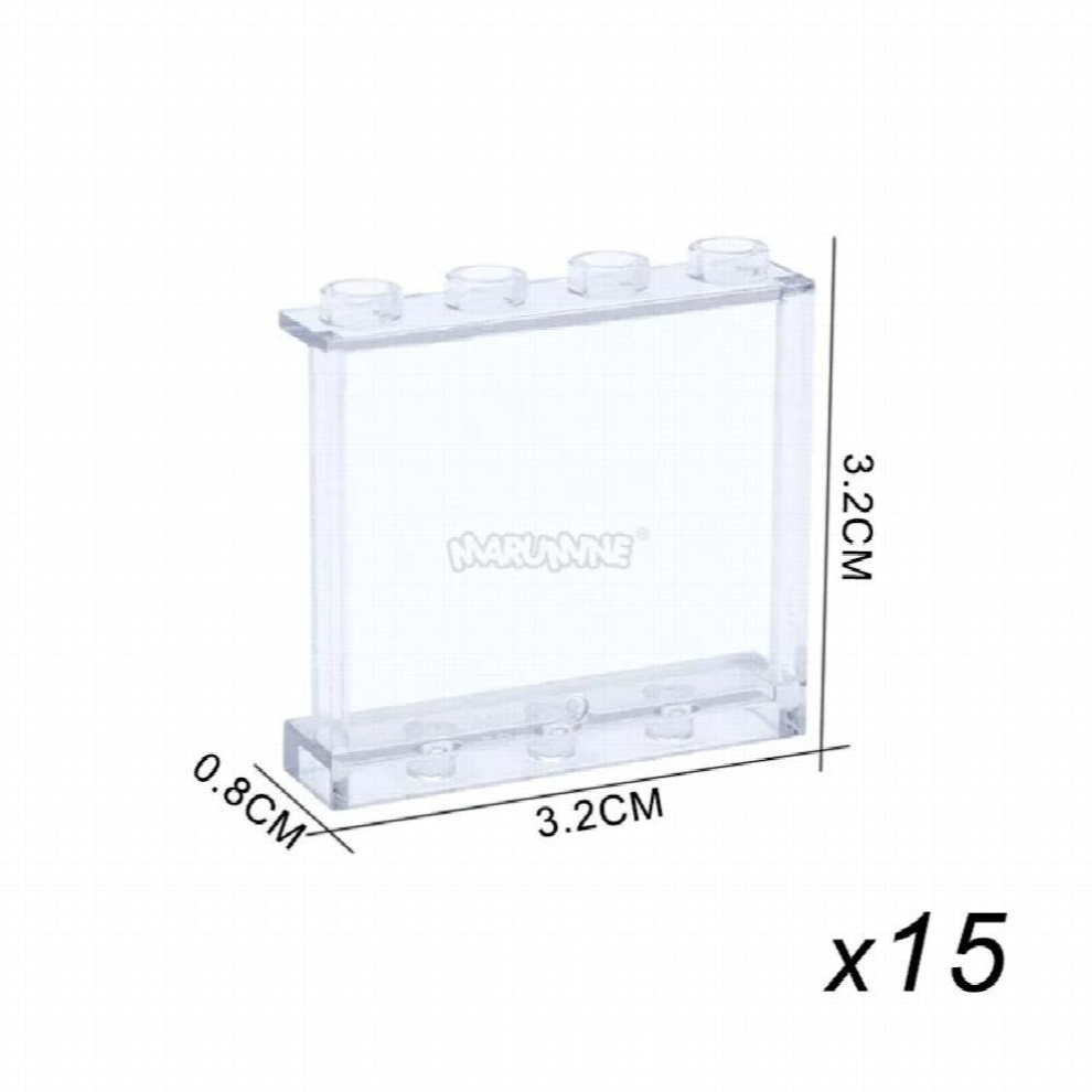 Marumine Moc 4215 Panel 1X4x3 Tablet Window 15Pcs Construction Accessories Diy House Bricks Transparent Glass Parts 60581 87543 885677715750