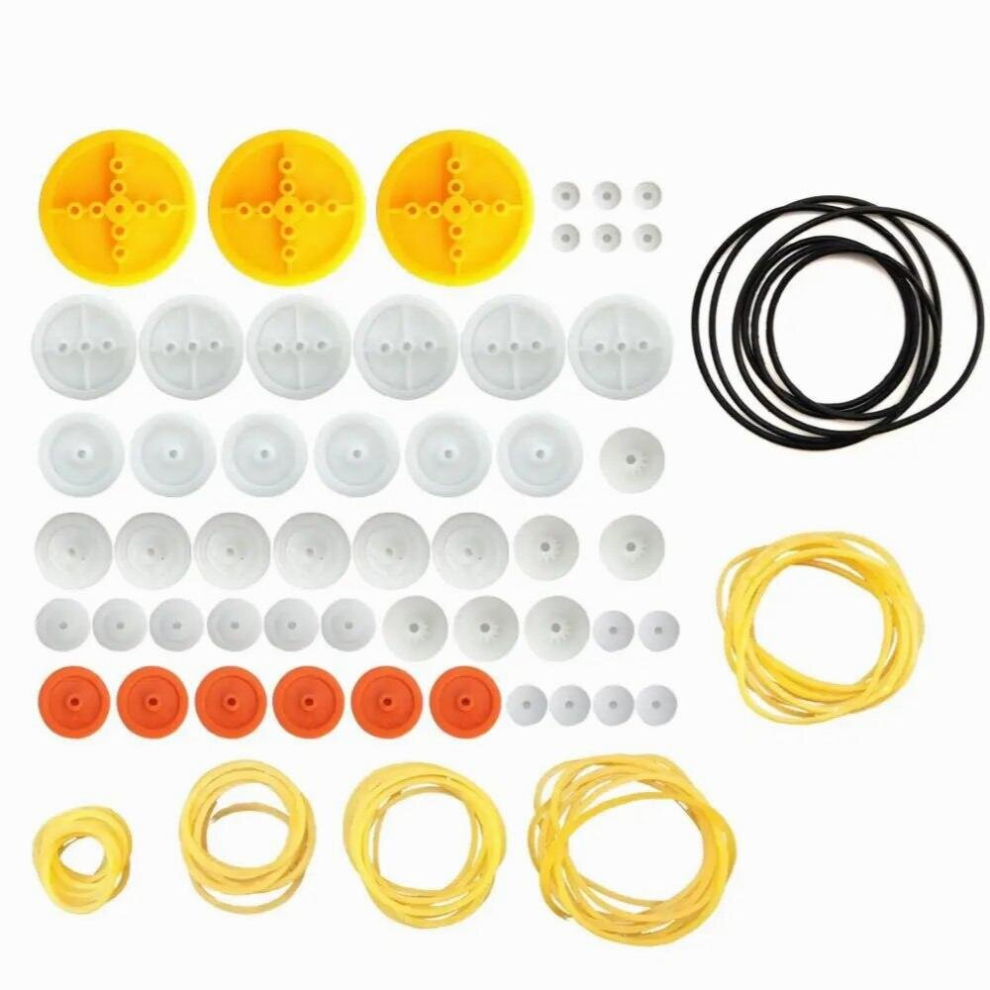 2Mm Hole Plastic Belt Pulley Gears Combination Modulus Package Rubber Belts Band Plastic Model Accessories For Diy Robots Cars 885677716801