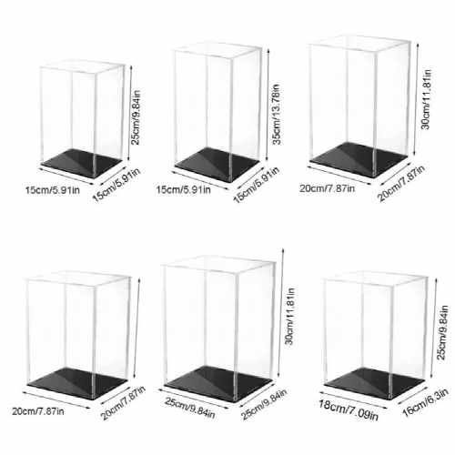 Clear Acrylic Display Case Base Dustproof Protection Model Toy Show Box