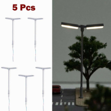 N Scale Model Light 3V/12V 5Pcs ABS + Metal Be Lighted DIY Model LED Street Lamp Layout Light Model 100%