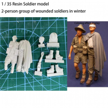 1 / 35 Resin Soldier 2-person group of wounded soldiers in winter Uncolored soldier