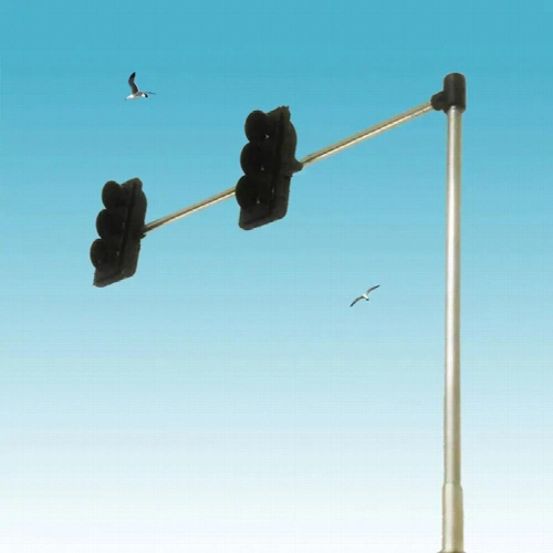 LED 1:87 HO Scale Train Model Simulation Double Column Vertical Traffic Lights Sand Table Track Scene Accessories 2