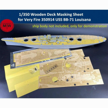 1/350 Scale Wooden Deck Masking Sheet for Very Fire 350914 USS BB-71 Louisana Battleship Model TMW00102